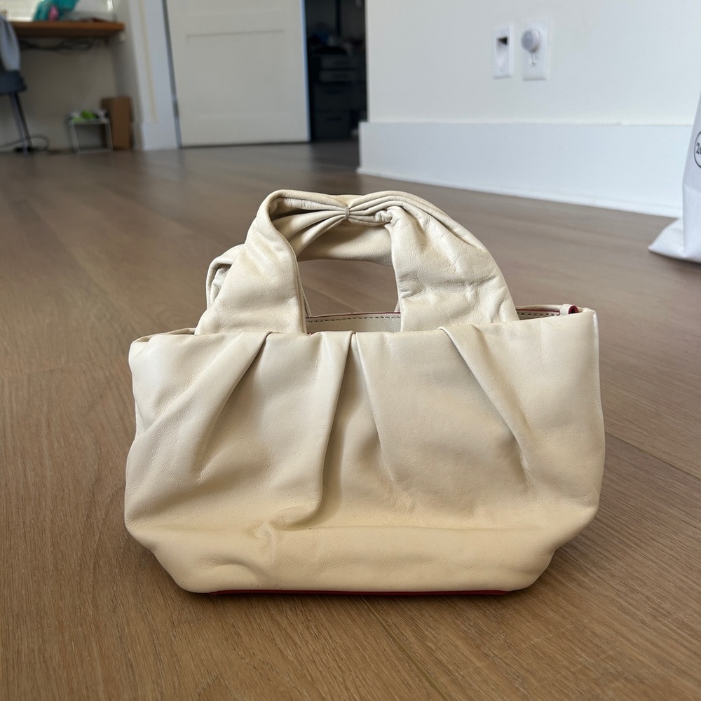 STAUD Cream Tote Mini Bag
